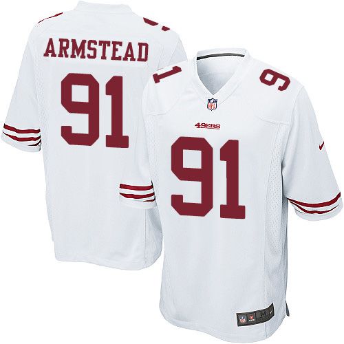 Men San Francisco 49ers #91 Arik Armstead Nike White Game NFL Jersey